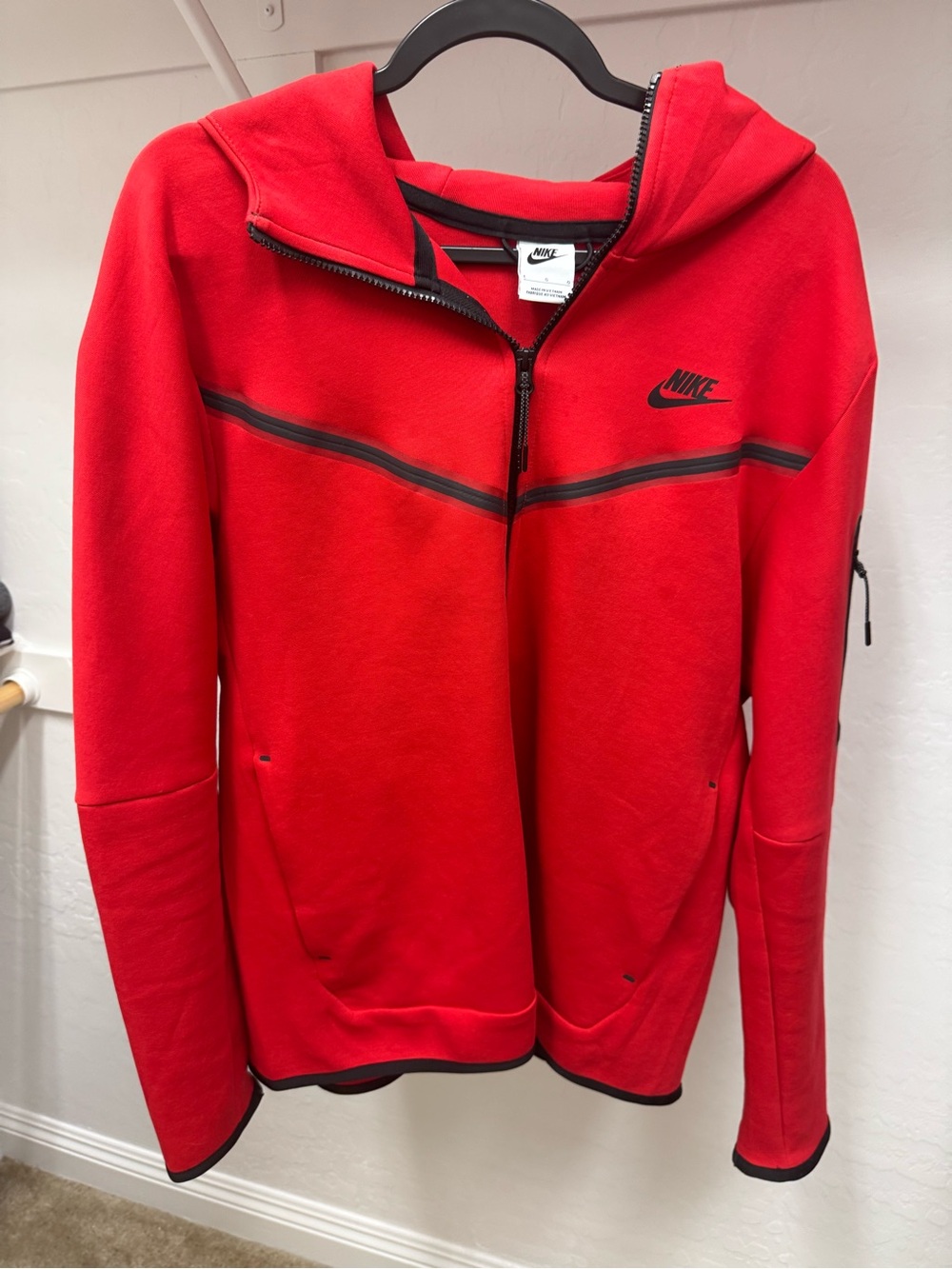Nike Tech Men's Fleece Windrunner Full-Zip Jacket Size L Red